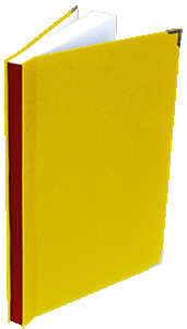 Bucheinband Leinen, gelb mit flexiblem Buchrücken
