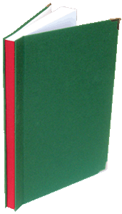 Bucheinband Leinen, grün mit flexiblem Buchrücken